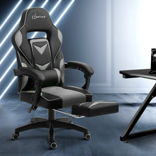 Load image into Gallery viewer, Gaming-Office-Study Chair - PU Leather Rotatable Recliner - Retractable Footrest - 7 Colours - Pink, Blue, Green, Grey, Red, White, Yellow