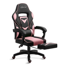 Load image into Gallery viewer, Gaming-Office-Study Chair - PU Leather Rotatable Recliner - Retractable Footrest - 7 Colours - Pink, Blue, Green, Grey, Red, White, Yellow