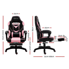 Load image into Gallery viewer, Gaming-Office-Study Chair - PU Leather Rotatable Recliner - Retractable Footrest - 7 Colours - Pink, Blue, Green, Grey, Red, White, Yellow