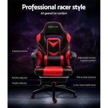 Load image into Gallery viewer, Gaming-Office-Study Chair - PU Leather Rotatable Recliner - Retractable Footrest - 7 Colours - Pink, Blue, Green, Grey, Red, White, Yellow