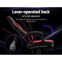 Load image into Gallery viewer, Gaming-Office-Study Chair - PU Leather Rotatable Recliner - Retractable Footrest - 7 Colours - Pink, Blue, Green, Grey, Red, White, Yellow