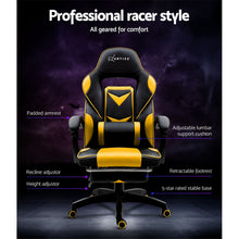 Load image into Gallery viewer, Gaming-Office-Study Chair - PU Leather Rotatable Recliner - Retractable Footrest - 7 Colours - Pink, Blue, Green, Grey, Red, White, Yellow
