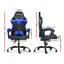 Load image into Gallery viewer, Gaming Office Chairs Computer Seating Racing Recliner Racer Black Blue