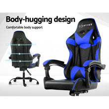 Load image into Gallery viewer, Gaming Office Chairs Computer Seating Racing Recliner Racer Black Blue
