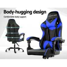 Load image into Gallery viewer, Gaming Office Chairs Computer Seating Racing Recliner Racer Black Blue