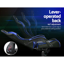 Load image into Gallery viewer, Gaming Office Chairs Computer Seating Racing Recliner Racer Black Blue