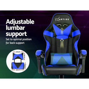 Gaming Office Chairs Computer Seating Racing Recliner Racer Black Blue