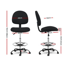 Load image into Gallery viewer, Artiss Office Chair Veer Drafting Stool Fabric Chairs Black