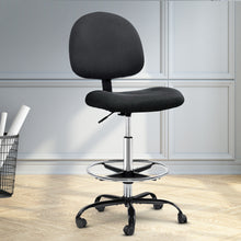 Load image into Gallery viewer, Artiss Office Chair Veer Drafting Stool Fabric Chairs Black