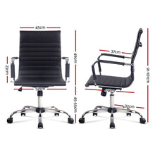 Load image into Gallery viewer, Office Chair - Eames Replica - Executive Mid Back Seating - PU Leather - Black
