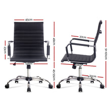 Load image into Gallery viewer, Office Chair - Eames Replica - Executive Mid Back Seating - PU Leather - Black