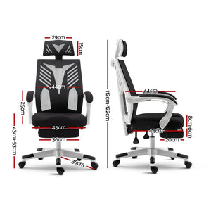 Gaming Chair - Office Chair - Recliner - Rotatable - Adjustable - White