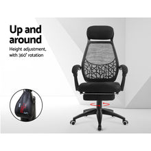 Load image into Gallery viewer, Office Chair - Gaming Chair - Retractable Footrest - Recliner - Rotatable - Black
