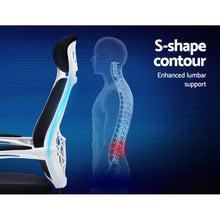 Load image into Gallery viewer, Office Chair - Gaming Chair - Retractable Footrest - Recliner - Rotatable - Black and White