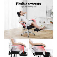 Load image into Gallery viewer, Office Chair - Gaming Chair - Retractable Footrest - Recliner - Rotatable - Black and White