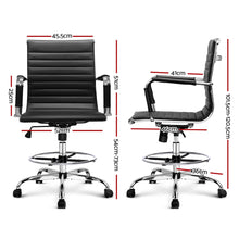 Load image into Gallery viewer, Office Chair - Mesh Drafting Stool - Gas Lift/Swivel - Armrest - Black