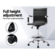 Load image into Gallery viewer, Office Chair - Mesh Drafting Stool - Gas Lift/Swivel - Armrest - Black