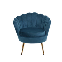 Load image into Gallery viewer, Waiting Room Armchair - Lounge Chair - Accent Retro - Shell Velvet - Navy