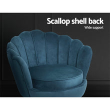 Load image into Gallery viewer, Waiting Room Armchair - Lounge Chair - Accent Retro - Shell Velvet - Navy