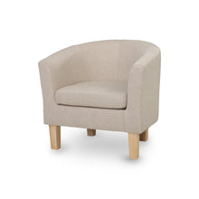 Load image into Gallery viewer, Waiting Chair - Lounge Armchair - Tub - Wooden frame - Fabric - Beige