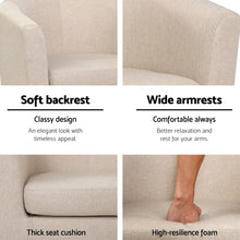 Load image into Gallery viewer, Waiting Chair - Lounge Armchair - Tub - Wooden frame - Fabric - Beige