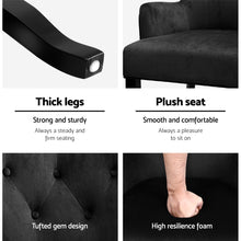 Load image into Gallery viewer, French Provincial Chair - Velvet/Fabric & Timber - Black