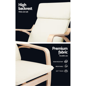 Rocking Armchair - Washable Fabric - Beige