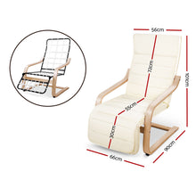 Load image into Gallery viewer, Armchair with Adjustable Footrest - Washable Fabric - 2 Colours (Beige &amp; Black)

