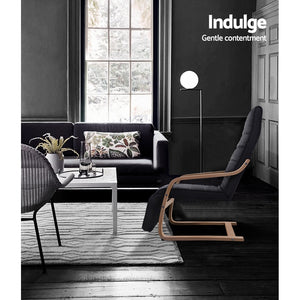 Armchair with Adjustable Footrest - Washable Fabric - 2 Colours (Beige & Black)