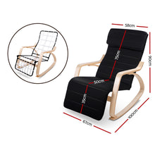 Load image into Gallery viewer, Rocking Armchair with Adjustable Footrest - Washable Fabric - 3 Colours (Black, Charcoal &amp; Beige)
