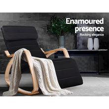 Load image into Gallery viewer, Rocking Armchair with Adjustable Footrest - Washable Fabric - 3 Colours (Black, Charcoal &amp; Beige)
