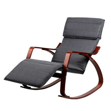 Load image into Gallery viewer, Rocking Armchair with Adjustable Footrest - Washable Fabric - 3 Colours (Black, Charcoal &amp; Beige)
