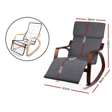 Load image into Gallery viewer, Rocking Armchair with Adjustable Footrest - Washable Fabric - 3 Colours (Black, Charcoal &amp; Beige)
