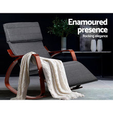 Load image into Gallery viewer, Rocking Armchair with Adjustable Footrest - Washable Fabric - 3 Colours (Black, Charcoal &amp; Beige)
