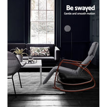 Load image into Gallery viewer, Rocking Armchair with Adjustable Footrest - Washable Fabric - 3 Colours (Black, Charcoal &amp; Beige)
