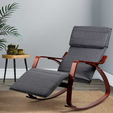 Load image into Gallery viewer, Rocking Armchair with Adjustable Footrest - Washable Fabric - 3 Colours (Black, Charcoal &amp; Beige)

