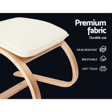Load image into Gallery viewer, Wooden Rocking Armchair with Foot Stool - Beige
