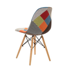 Load image into Gallery viewer, 4x Retro Beech Chairs - Fabric - Multi Colour
