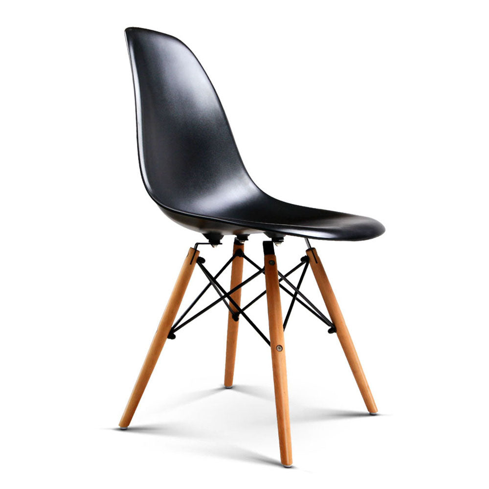 4x Retro Chairs - Beech Wood - 2 Colours - Black or White