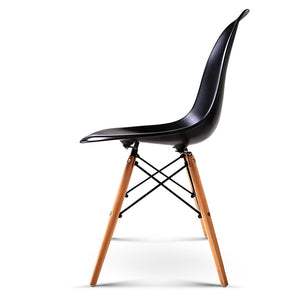 4x Retro Chairs - Beech Wood - 2 Colours - Black or White