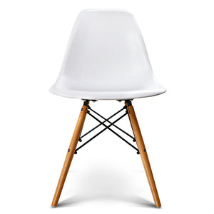 2x Retro Chairs - Beech Wood - White