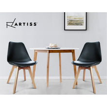 Load image into Gallery viewer, 2x Padded Chairs - Beech Wood - 2 Colours - Black, White
