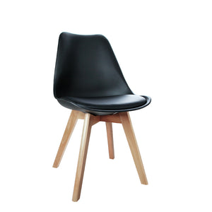 4x Padded Chairs - Beech Wood - 2 Colours - White, Black