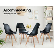 Load image into Gallery viewer, 4x Padded Chairs - Beech Wood - 2 Colours - White, Black

