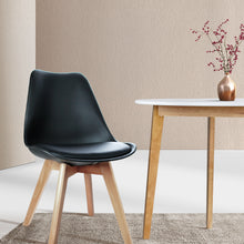 Load image into Gallery viewer, 4x Padded Chairs - Beech Wood - 2 Colours - White, Black
