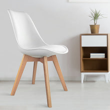 Load image into Gallery viewer, 4x Padded Chairs - Beech Wood - 2 Colours - White, Black
