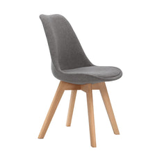 Load image into Gallery viewer, 2x Waiting Room Chairs - Retro - Beech - Fabric - Light Grey
