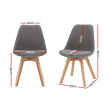 Load image into Gallery viewer, 2x Waiting Room Chairs - Retro - Beech - Fabric - Light Grey
