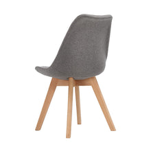 Load image into Gallery viewer, 2x Waiting Room Chairs - Retro - Beech - Fabric - Light Grey
