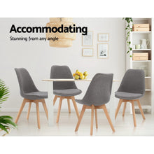 Load image into Gallery viewer, 2x Waiting Room Chairs - Retro - Beech - Fabric - Light Grey
